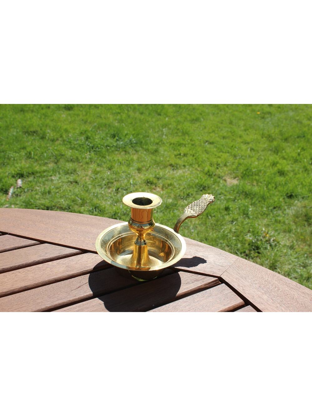 Pineapple Gold Candle Holder Stick, Vintage solid brass decorative handle